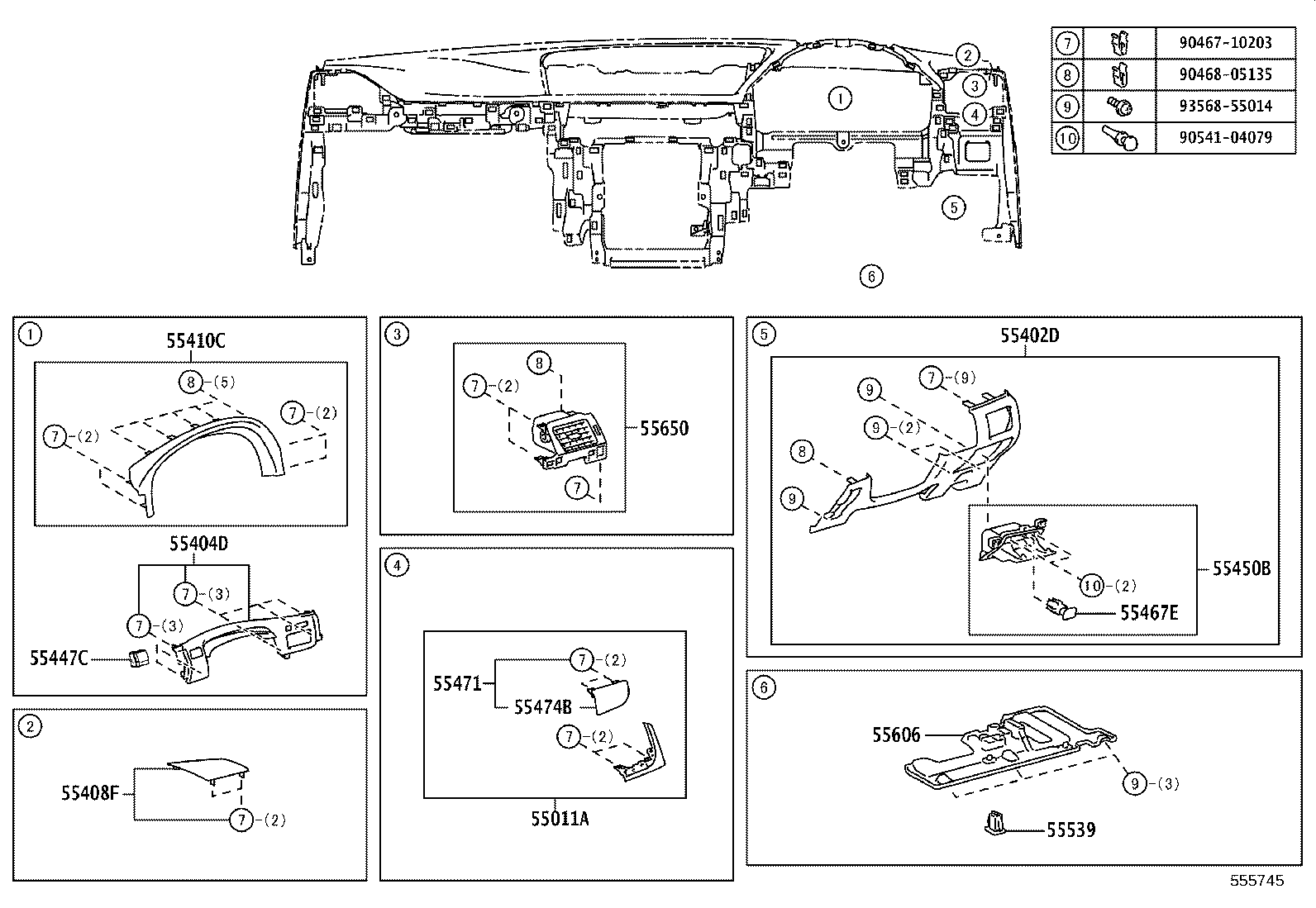 55476-30310 EXTENSION, INSTRUMENT PANEL, NO.2 product image