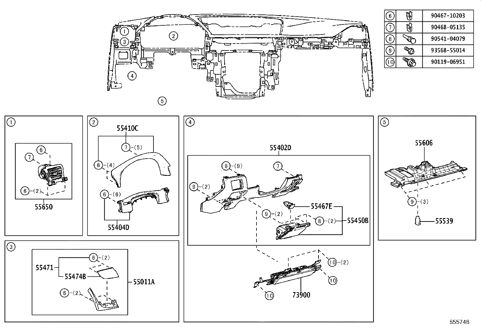 55476-30310 EXTENSION, INSTRUMENT PANEL, NO.2 product image