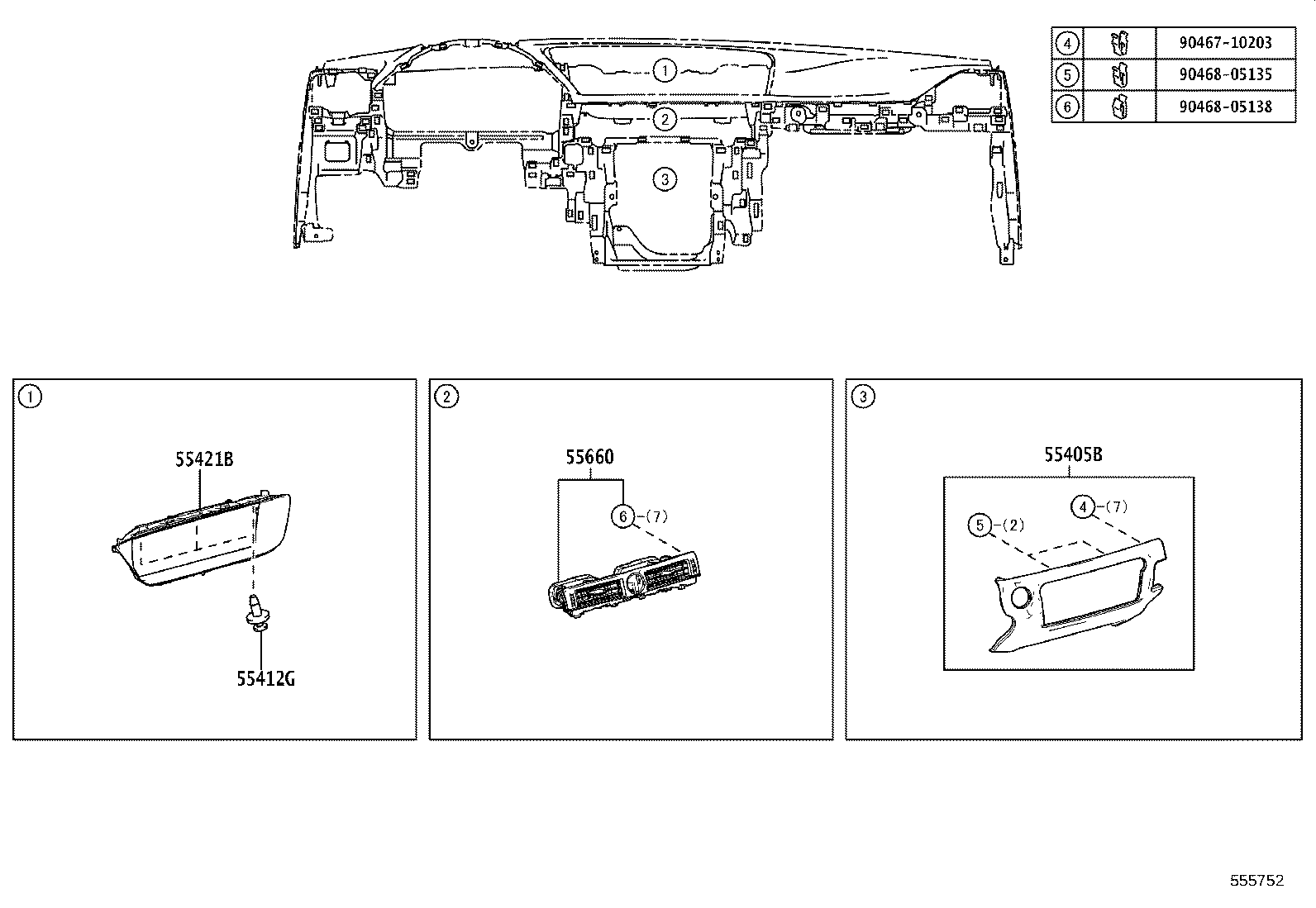 55476-30310 EXTENSION, INSTRUMENT PANEL, NO.2 product image