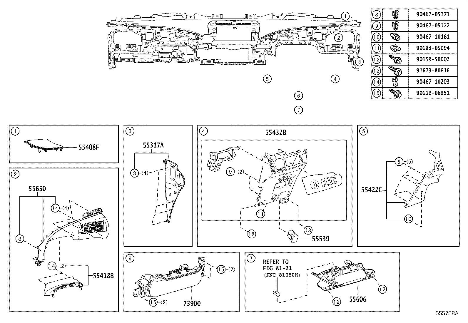 55670-62010 REGISTER ASSY, INSTRUMENT PANEL, CENTER product image