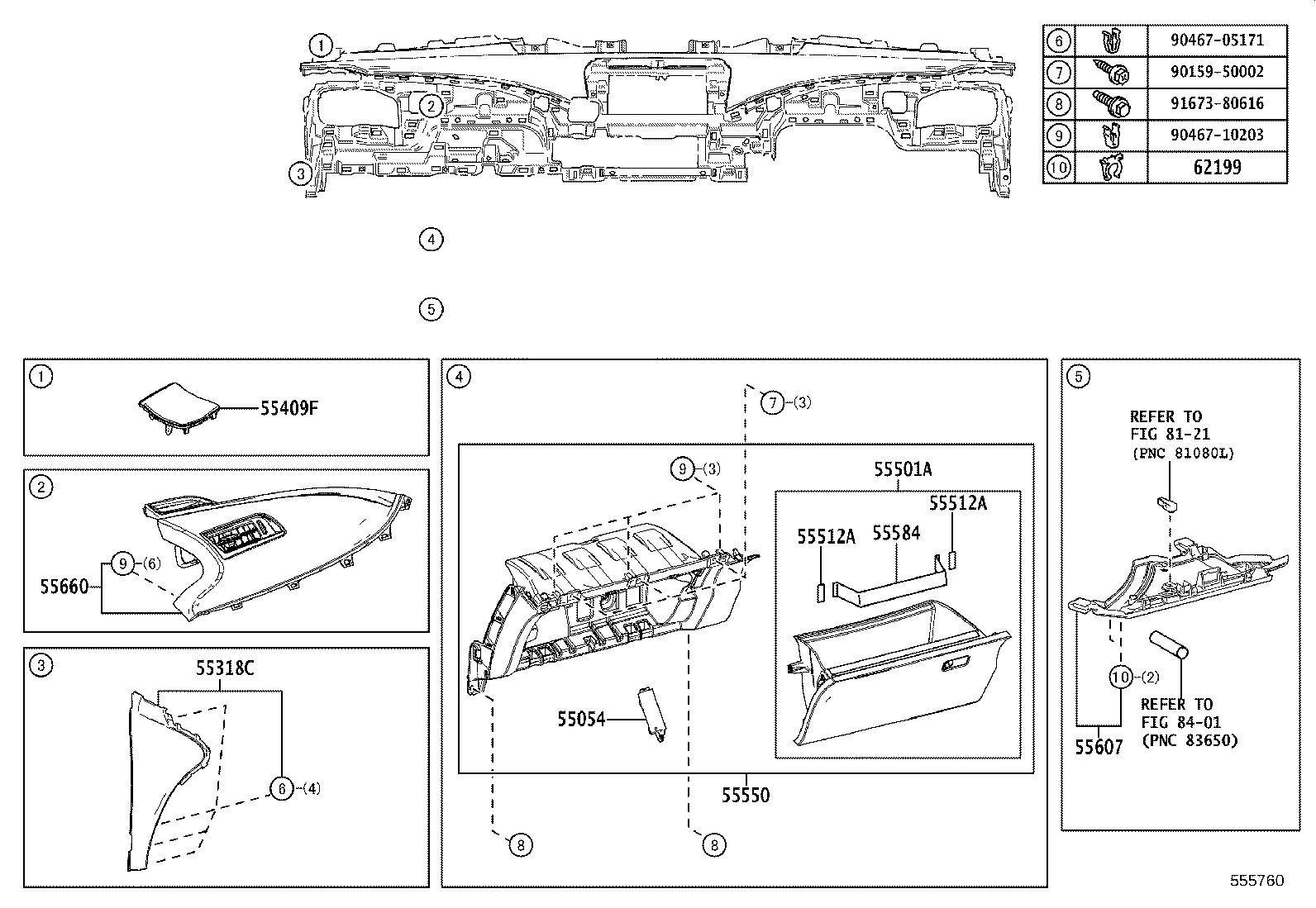 55670-62010 REGISTER ASSY, INSTRUMENT PANEL, CENTER product image