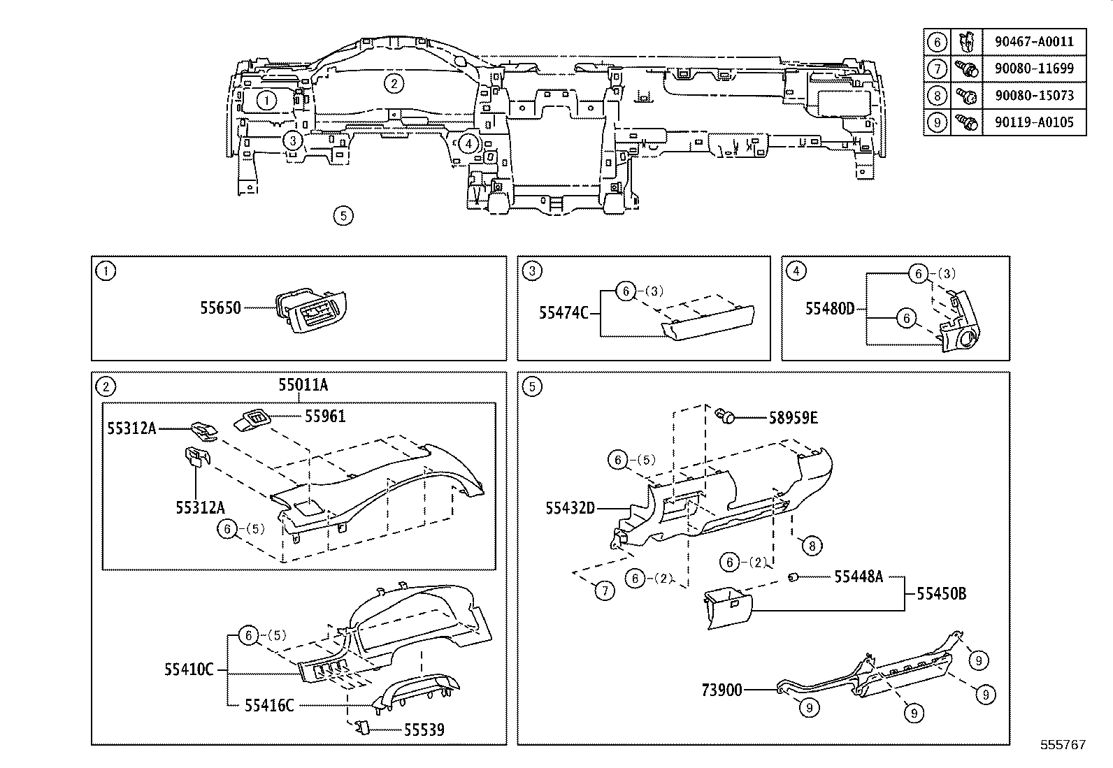 55330-06331 REINFORCEMENT, INSTRUMENT PANEL product image