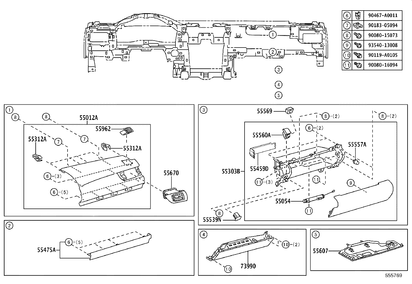55330-06331 REINFORCEMENT, INSTRUMENT PANEL product image