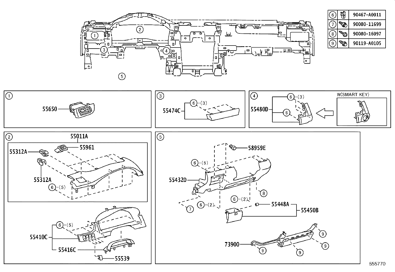 55359-06120 CUSHION, INSTRUMENT PANEL, NO.5 product image