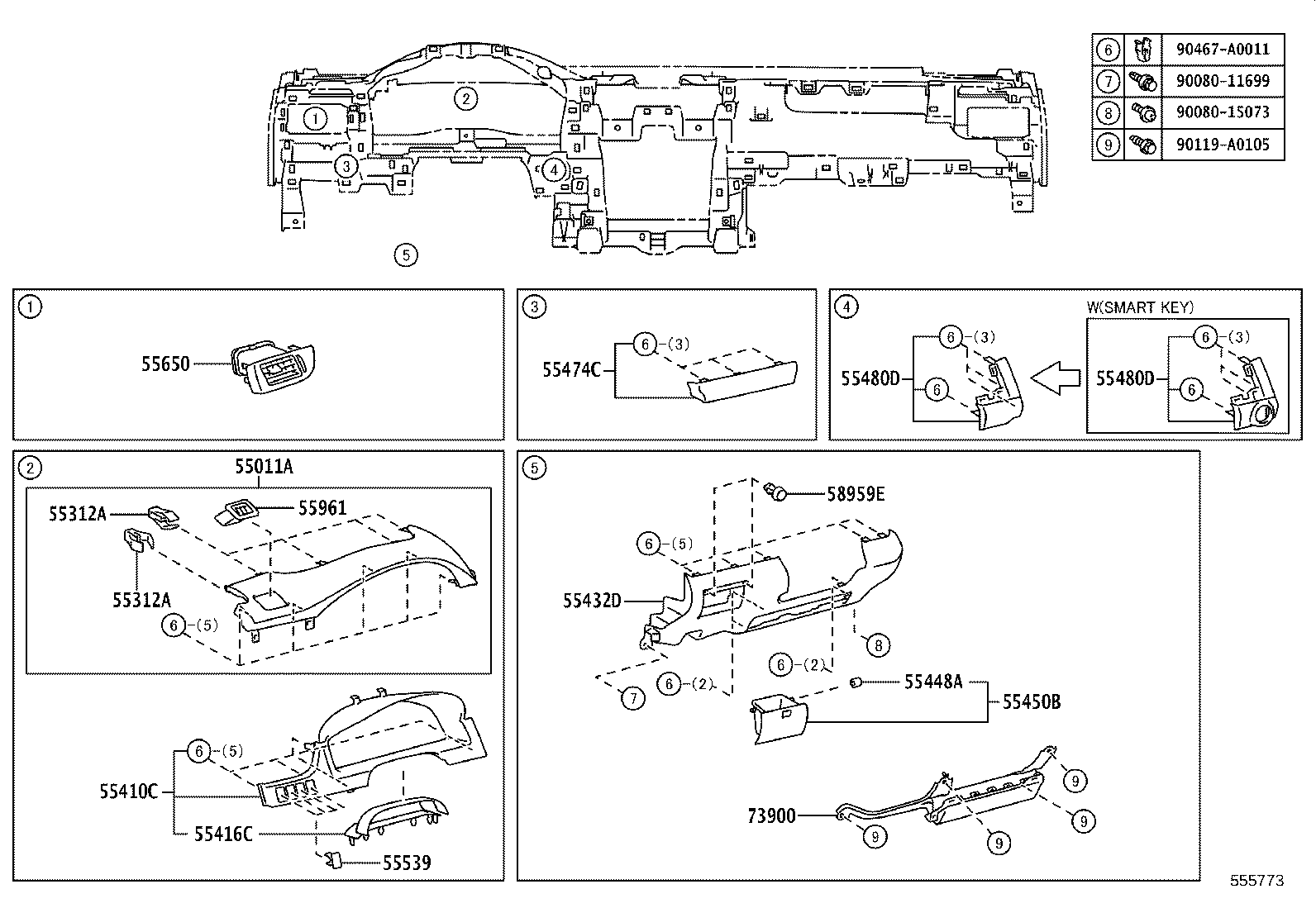55359-06120 CUSHION, INSTRUMENT PANEL, NO.5 product image