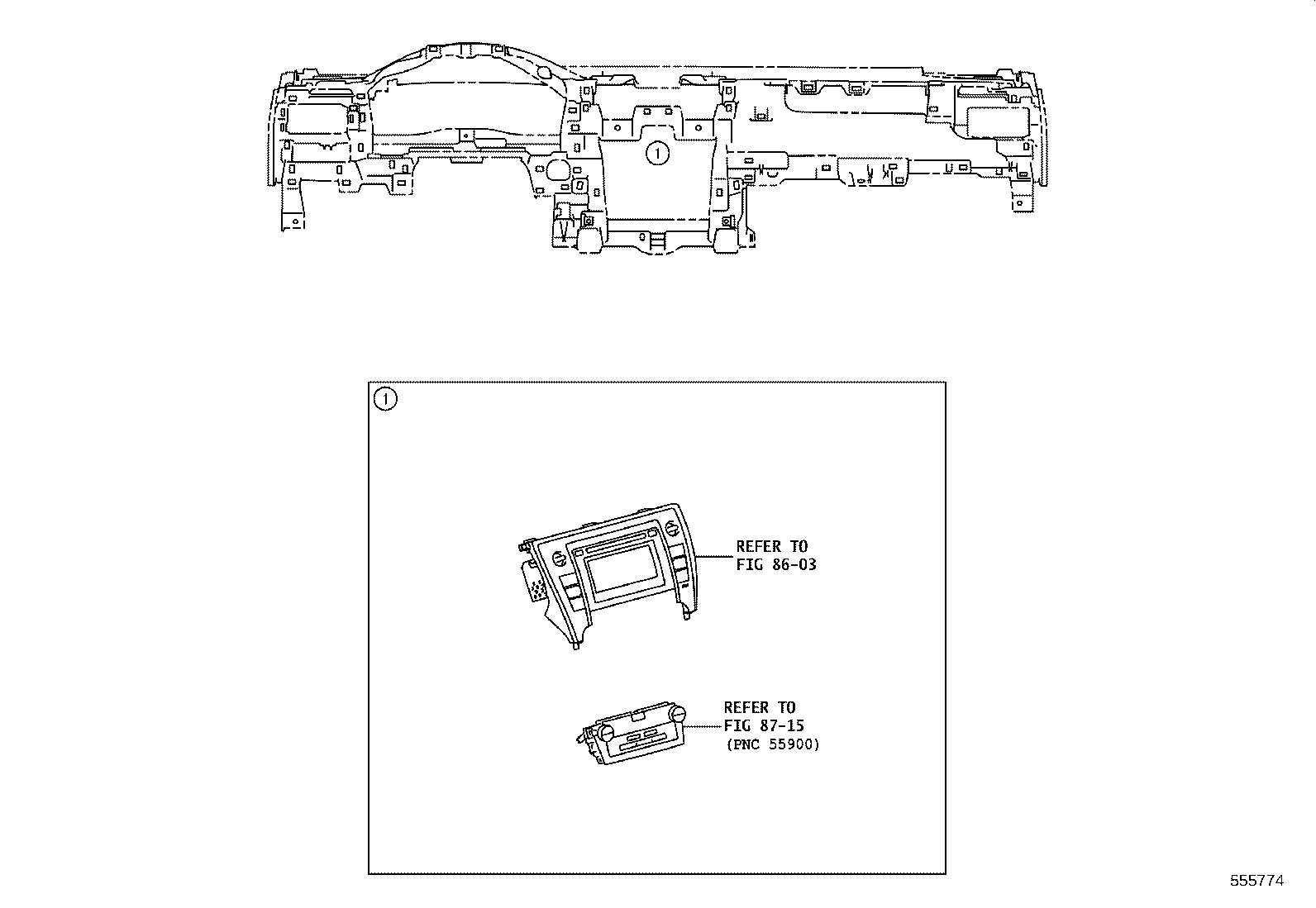 55359-06120 CUSHION, INSTRUMENT PANEL, NO.5 product image