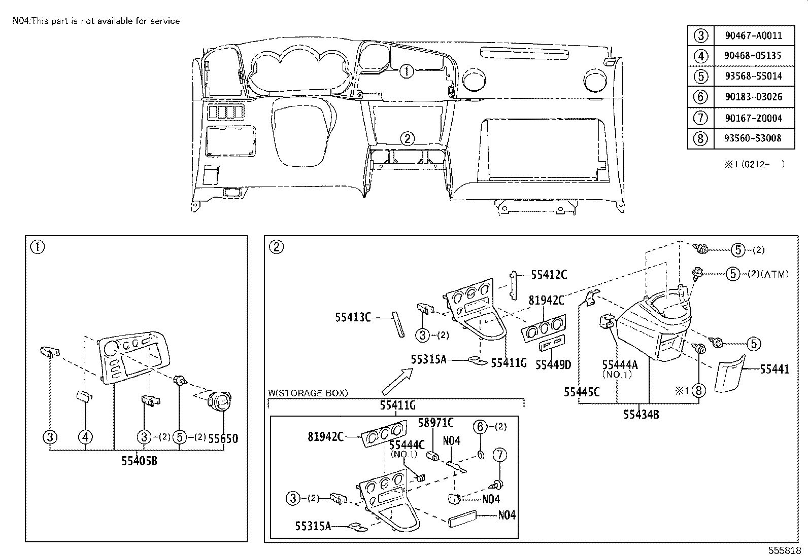55405-02050 PANEL SUB-ASSY, INSTRUMENT CLUSTER FINISH, CENTER product image