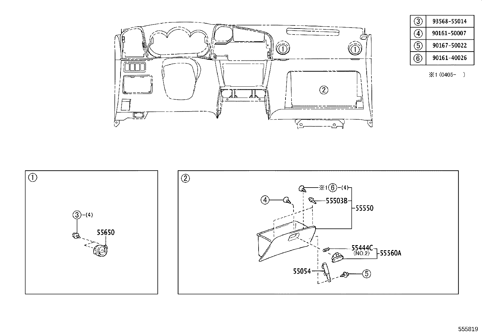 55405-02050 PANEL SUB-ASSY, INSTRUMENT CLUSTER FINISH, CENTER product image