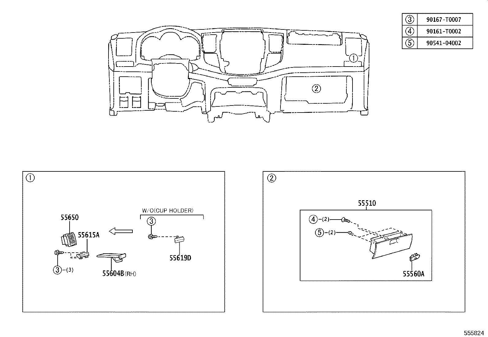 55355-0K010 CUSHION, INSTRUMENT PANEL, NO.1 product image