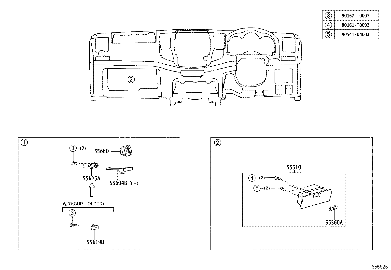 55355-0K010 CUSHION, INSTRUMENT PANEL, NO.1 product image