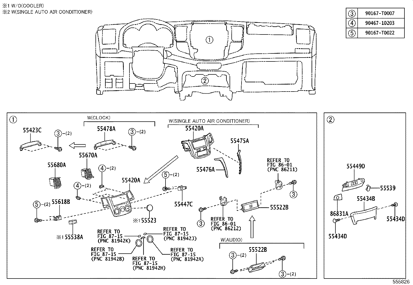 55523-0K010 COVER, HEATER CONTROL OPENING product image