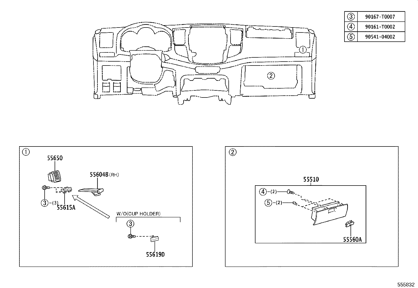 55522-0K010 COVER, RADIO TUNER OPENING product image