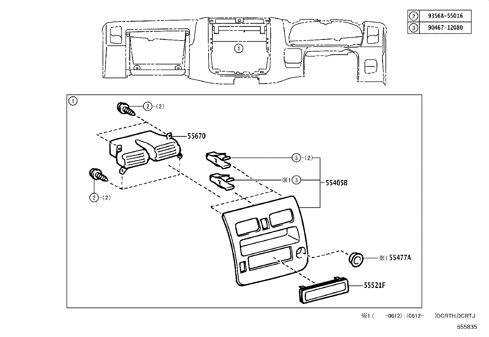 55412-0W021 PANEL SUB-ASSY, INSTRUMENT CLUSTER FINISH, CENTER product image
