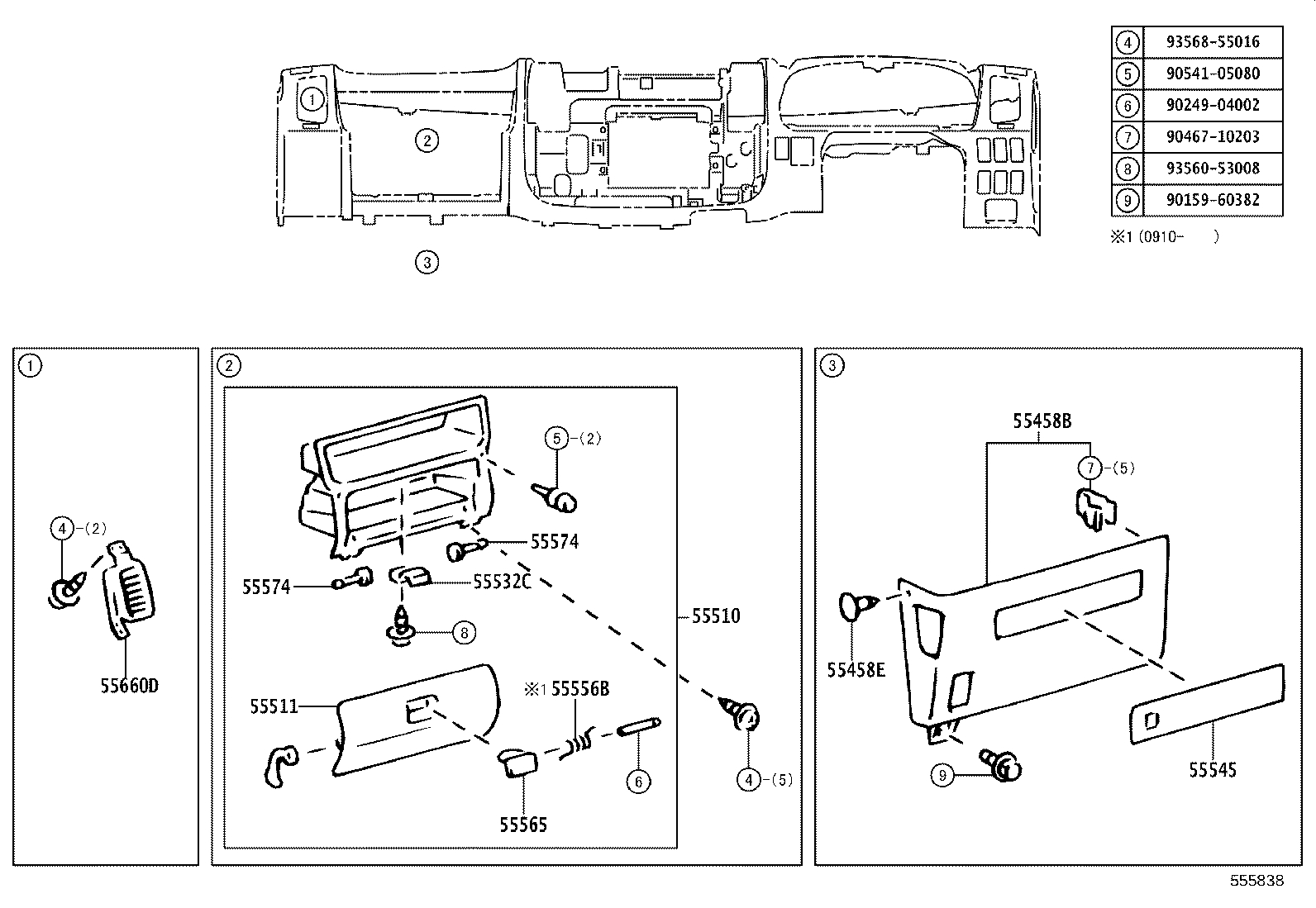 55412-0W021 PANEL SUB-ASSY, INSTRUMENT CLUSTER FINISH, CENTER product image