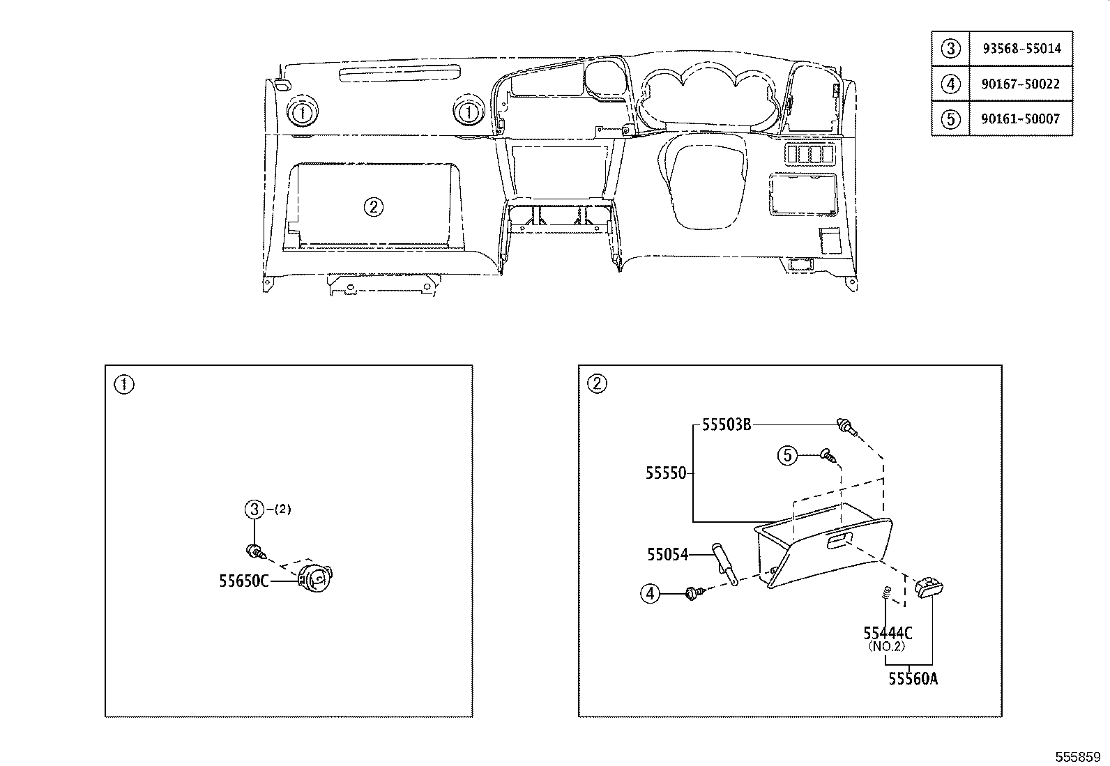 55306-01040 BRACE SUB-ASSY, INSTRUMENT PANEL, NO.1 product image