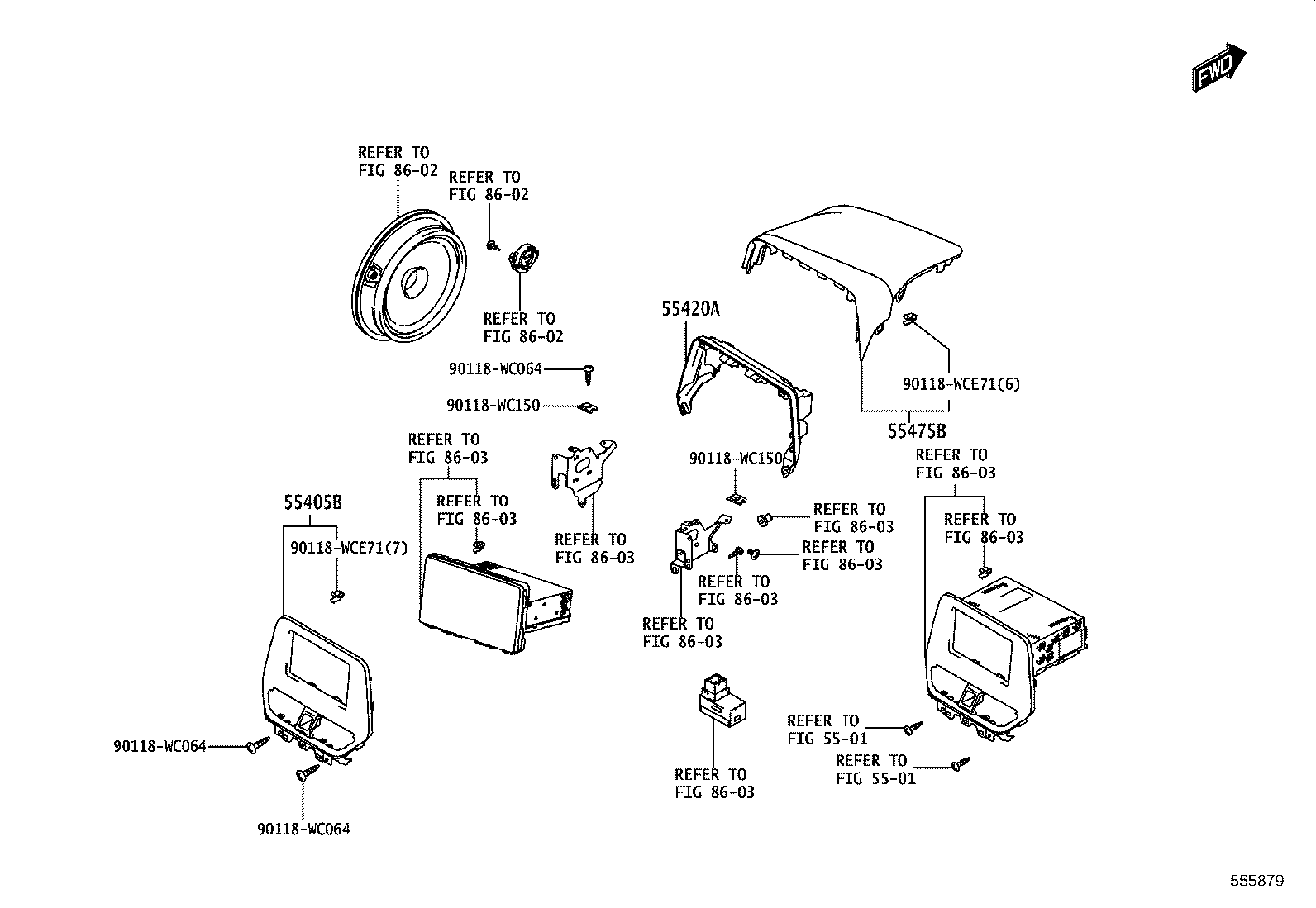 55405-WC009 PANEL SUB-ASSY, INSTRUMENT CLUSTER FINISH, CENTER product image