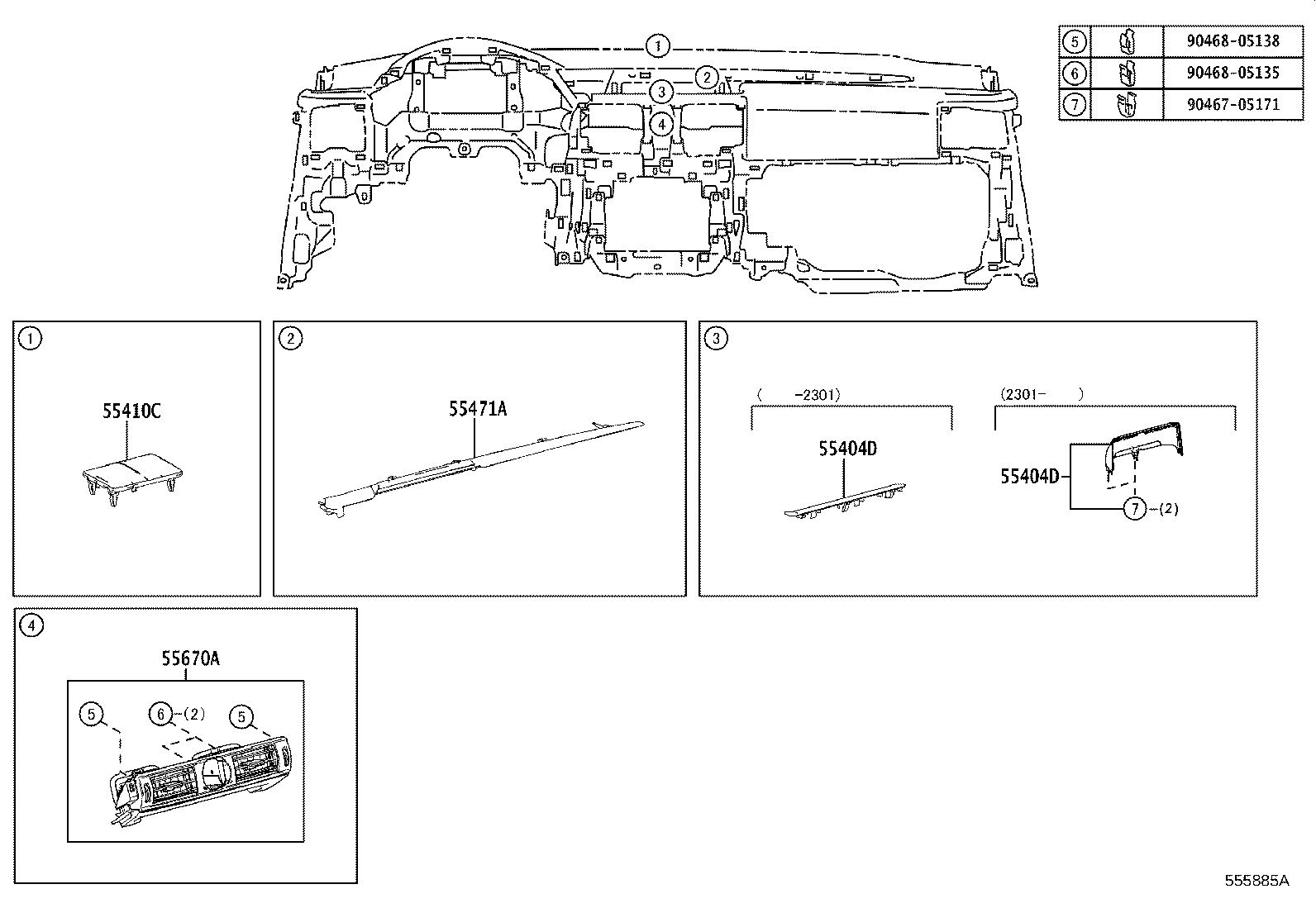 55650-53120 REGISTER ASSY, INSTRUMENT PANEL, NO.1 product image