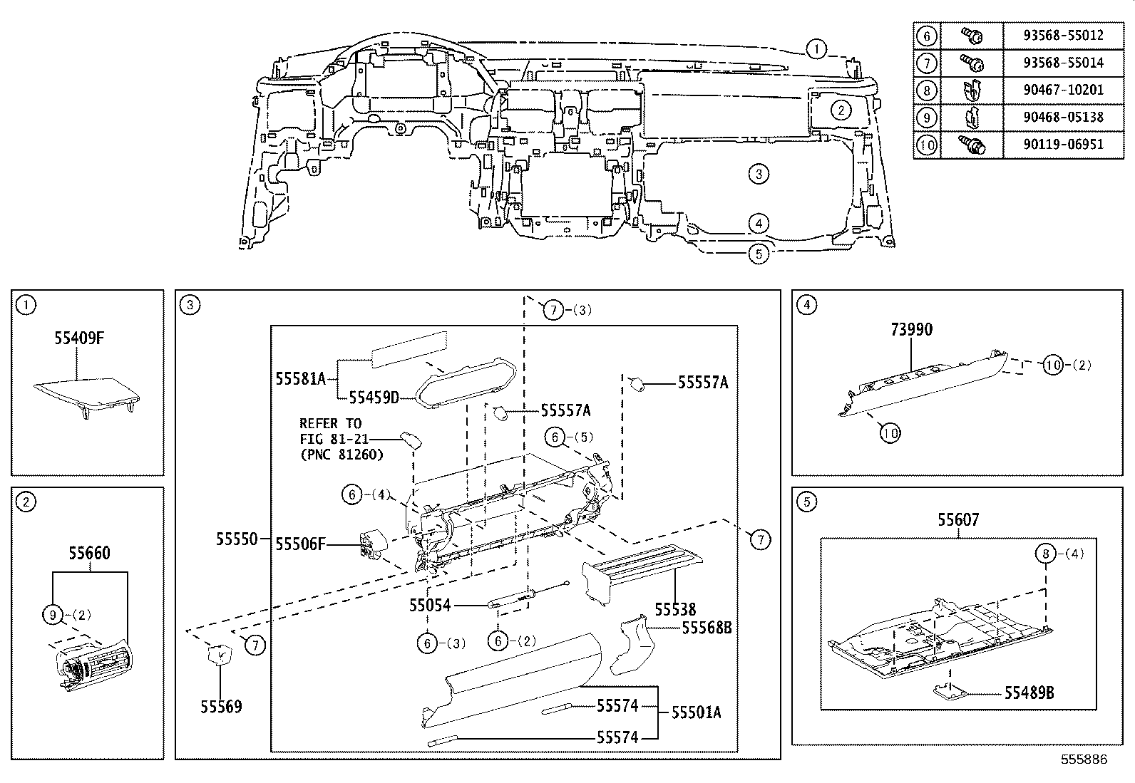 55650-53120 REGISTER ASSY, INSTRUMENT PANEL, NO.1 product image
