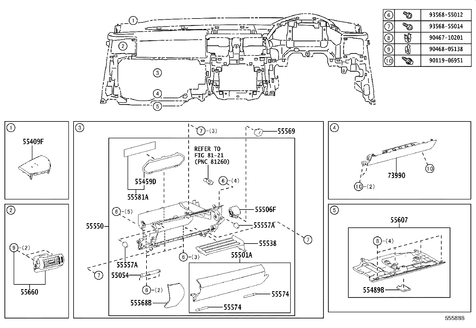 55650-53120 REGISTER ASSY, INSTRUMENT PANEL, NO.1 product image