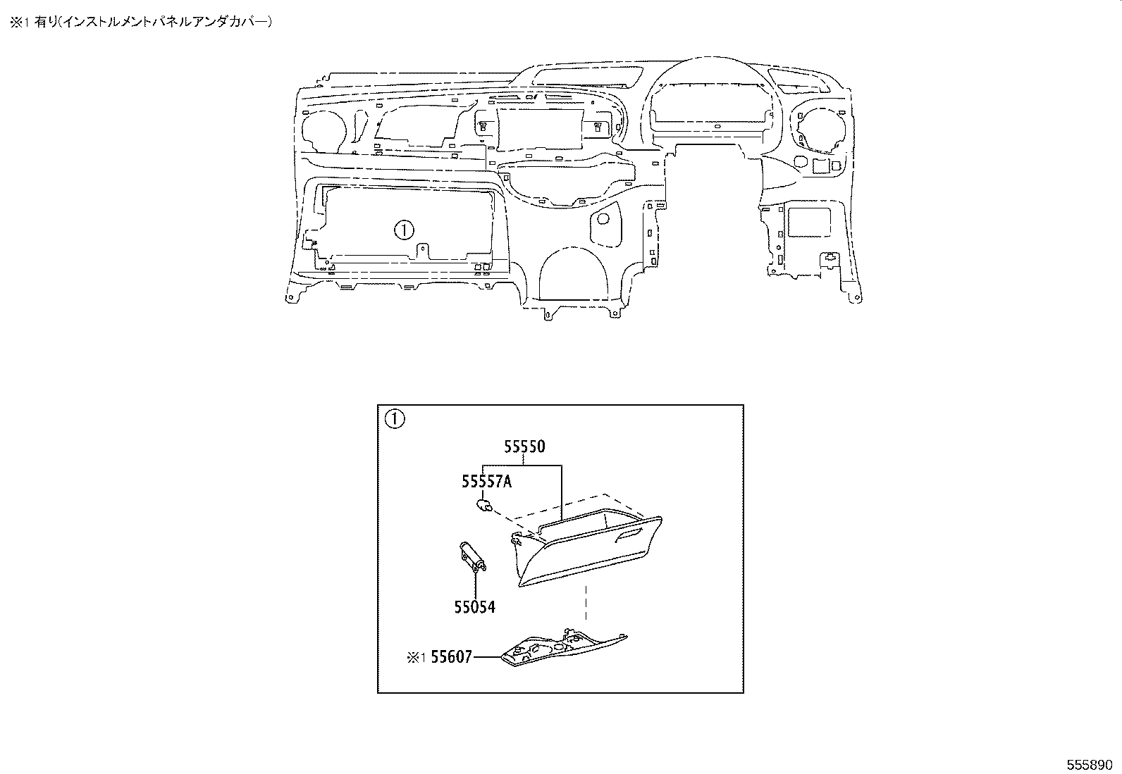 55405-52870 PANEL SUB-ASSY, INSTRUMENT CLUSTER FINISH, CENTER product image