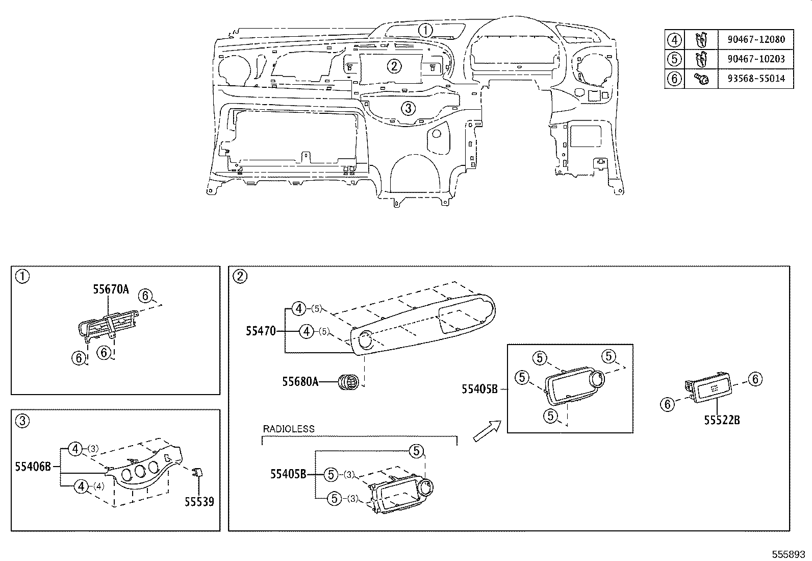 55355-52270 CUSHION, INSTRUMENT PANEL, NO.1 product image