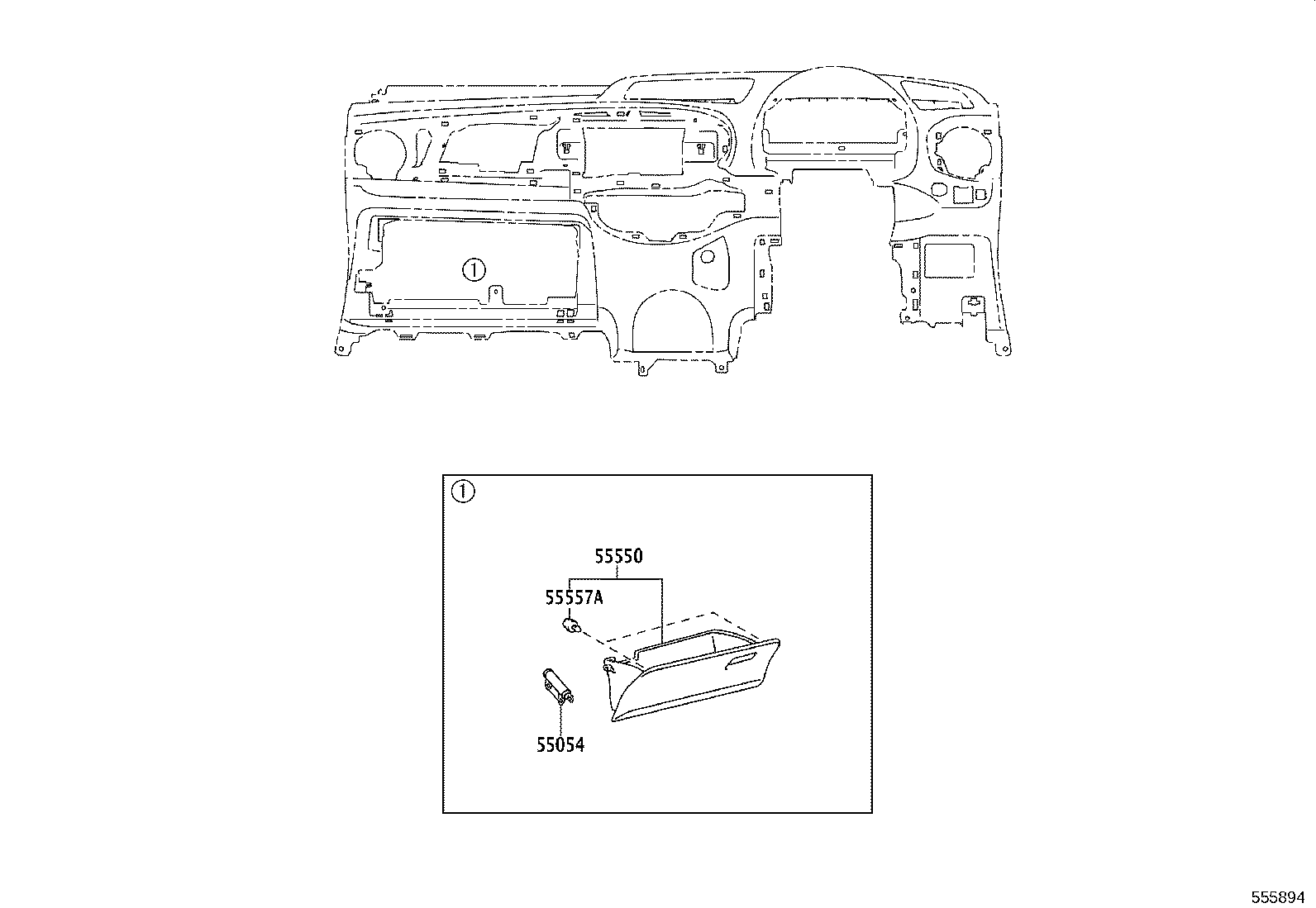 55355-52270 CUSHION, INSTRUMENT PANEL, NO.1 product image