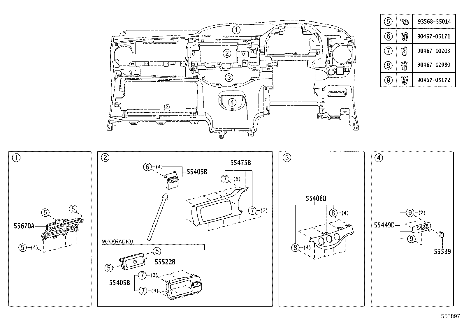 55355-52270 CUSHION, INSTRUMENT PANEL, NO.1 product image
