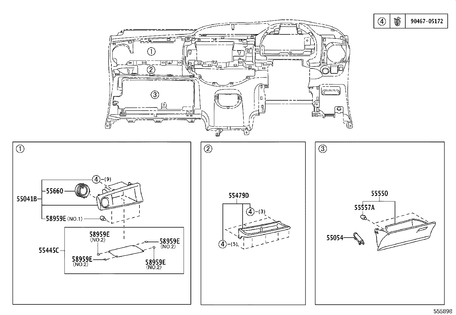 55355-52270 CUSHION, INSTRUMENT PANEL, NO.1 product image