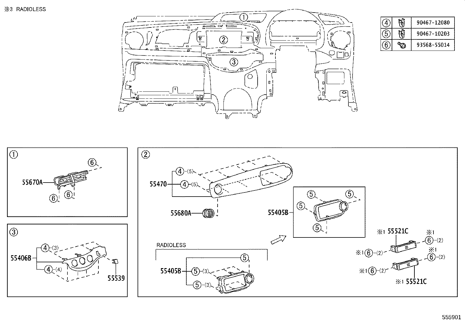 86451-52010 PANEL SUB-ASSY, INSTRUMENT CLUSTER FINISH, CENTER product image