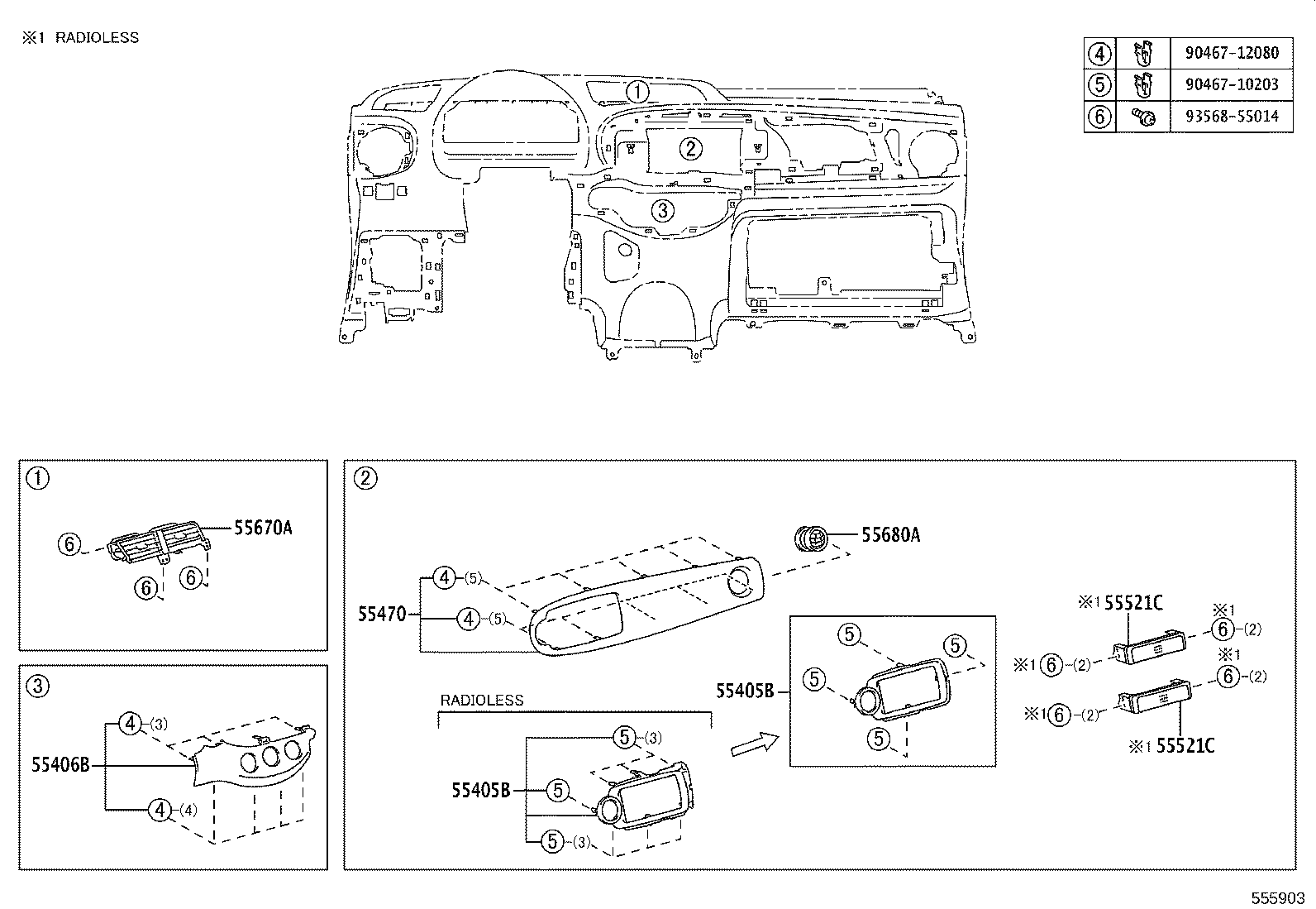 86451-52010 PANEL SUB-ASSY, INSTRUMENT CLUSTER FINISH, CENTER product image