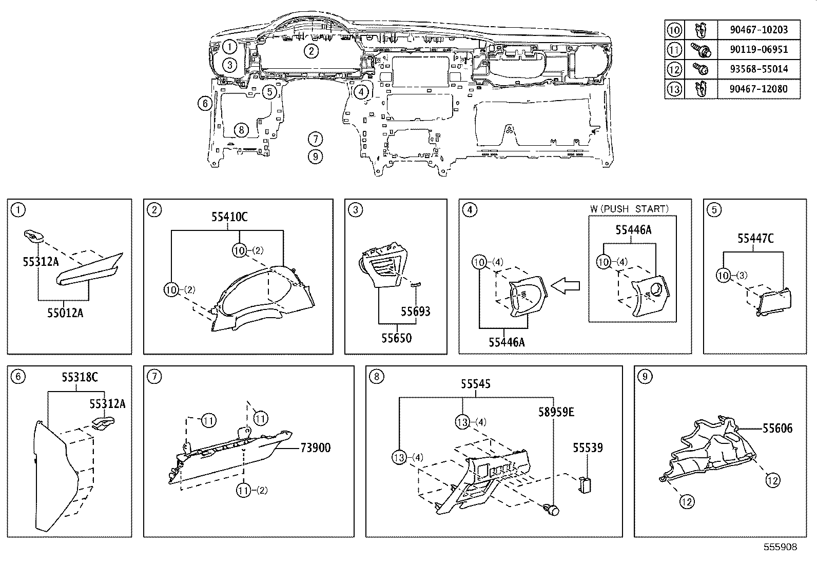 55355-02480 CUSHION, INSTRUMENT PANEL product image