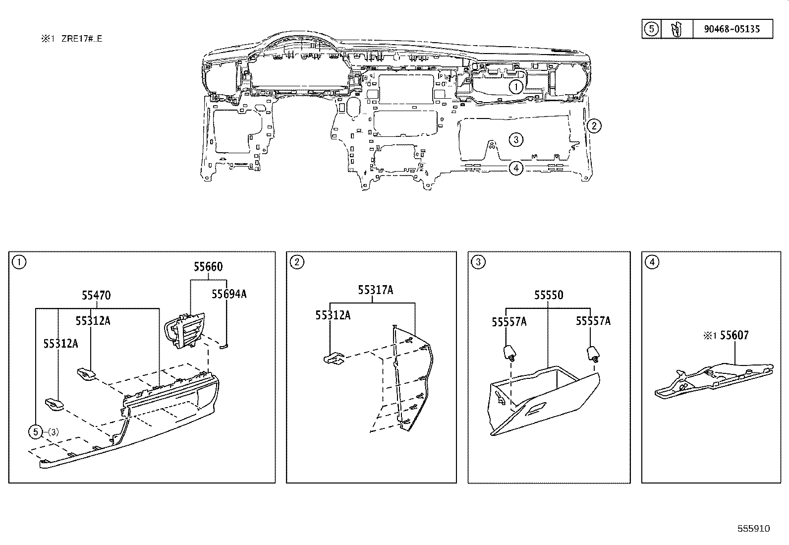 55355-02480 CUSHION, INSTRUMENT PANEL product image