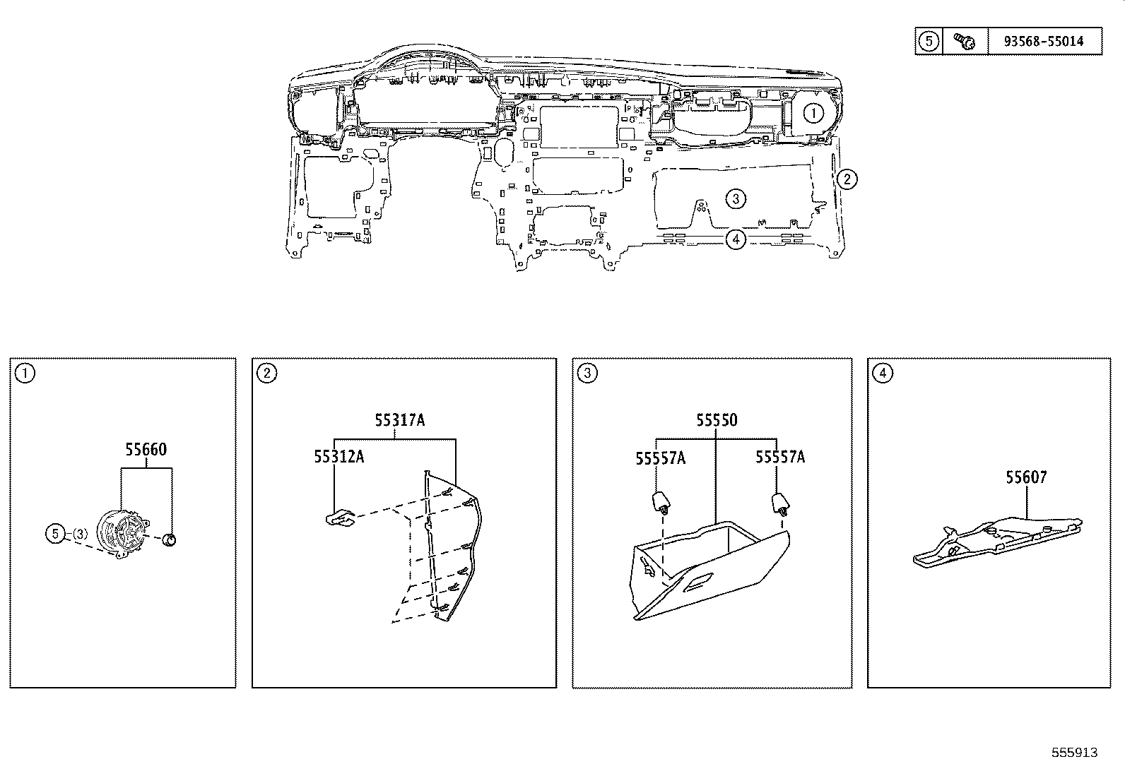 55355-02480 CUSHION, INSTRUMENT PANEL product image