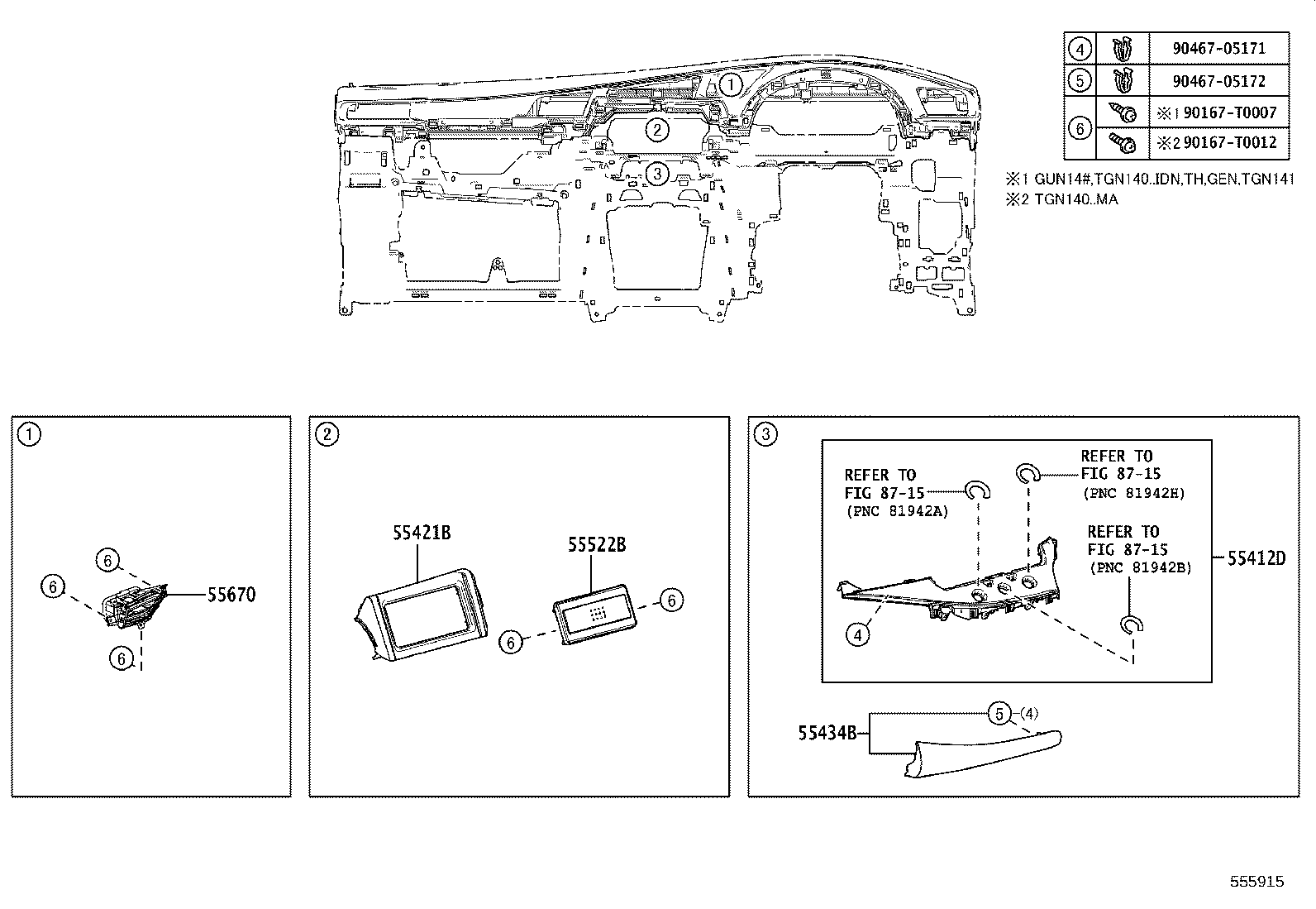 55355-KK040 CUSHION, INSTRUMENT PANEL, NO.1 product image