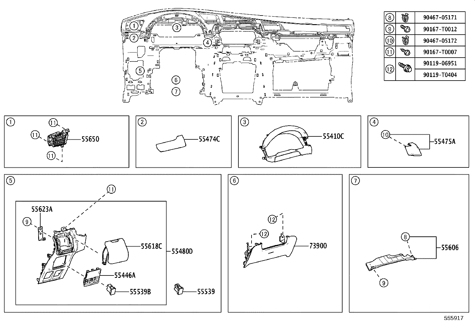 55355-KK040 CUSHION, INSTRUMENT PANEL, NO.1 product image