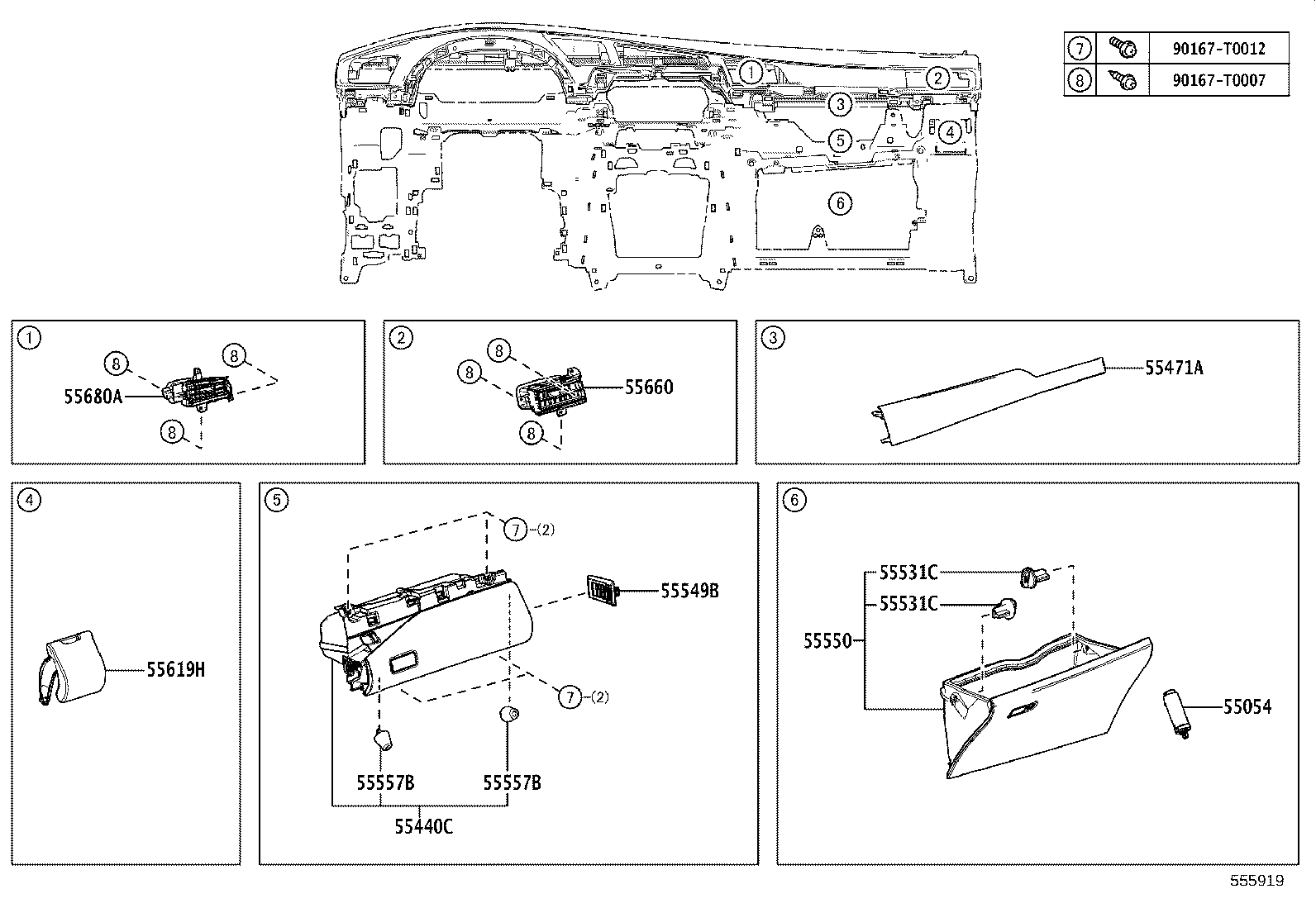 55355-KK040 CUSHION, INSTRUMENT PANEL, NO.1 product image