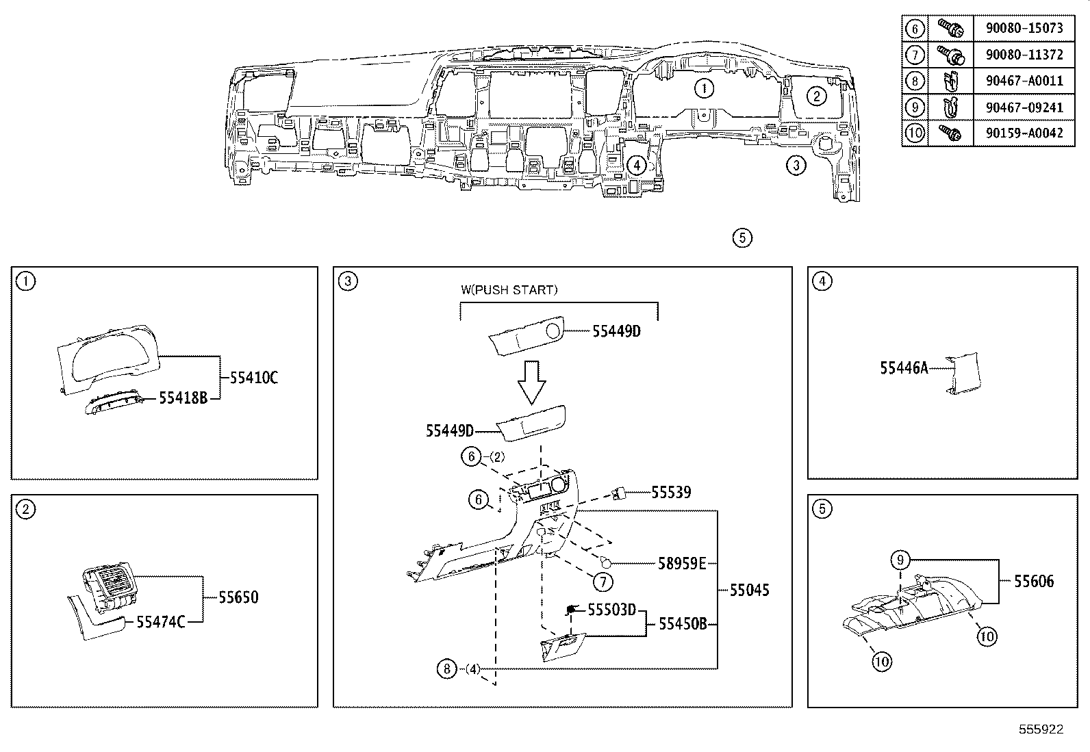 55394-08060 BOLT, INSTRUMENT PANEL product image