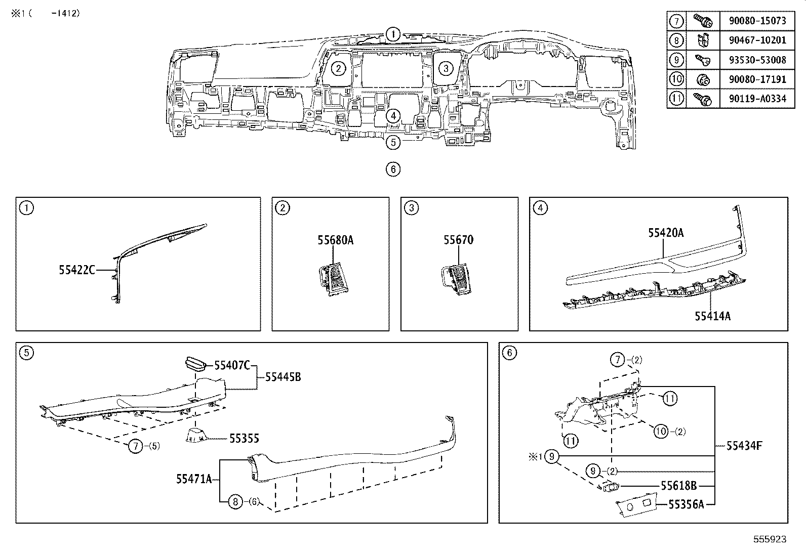 55394-08060 BOLT, INSTRUMENT PANEL product image