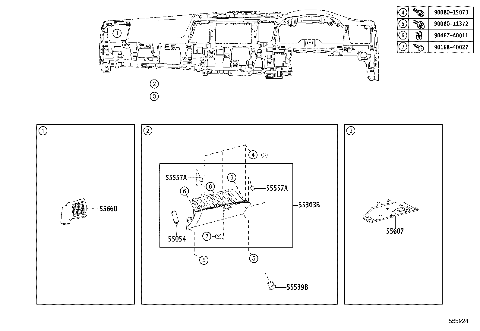 55394-08060 BOLT, INSTRUMENT PANEL product image