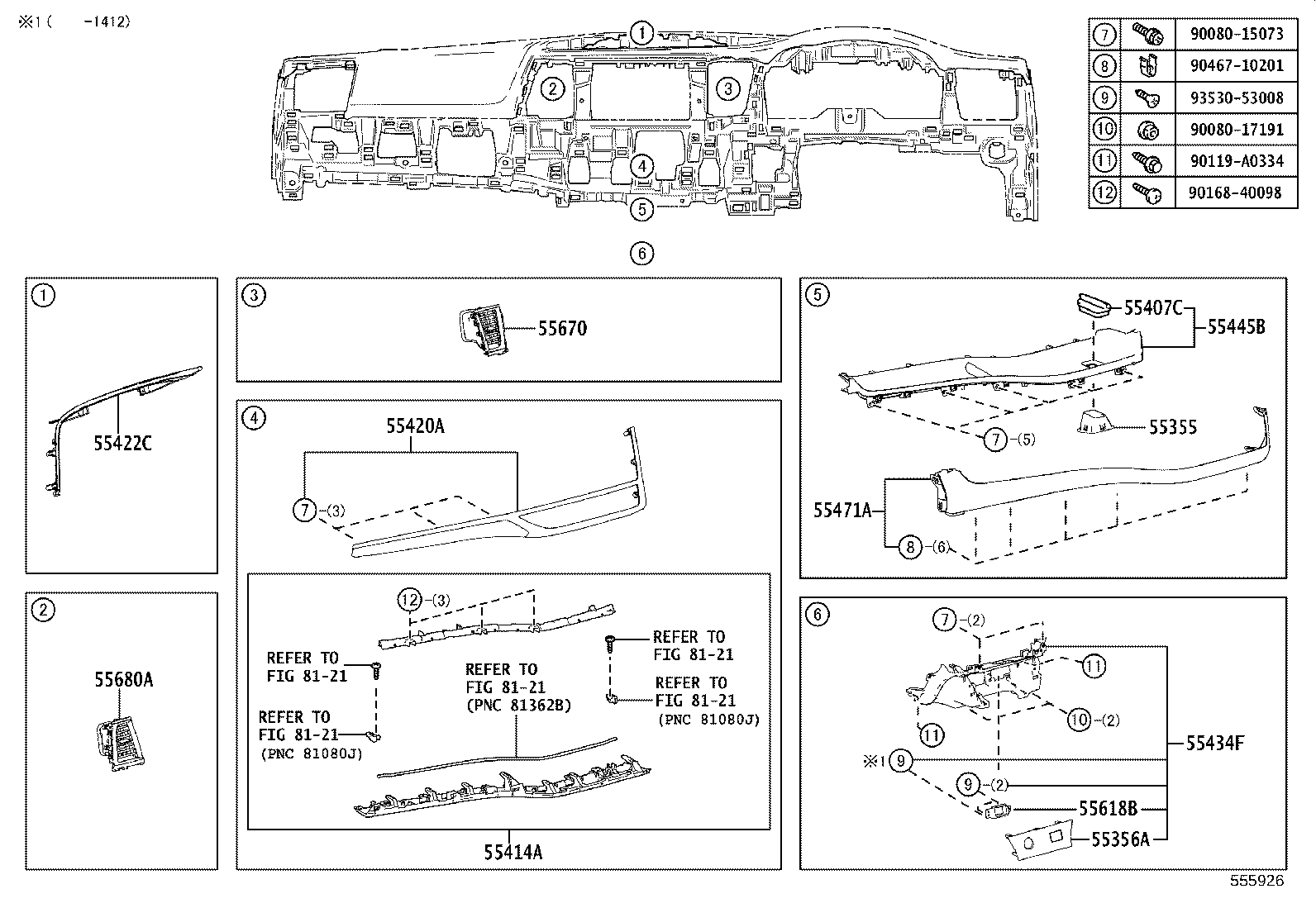 55394-08060 BOLT, INSTRUMENT PANEL product image