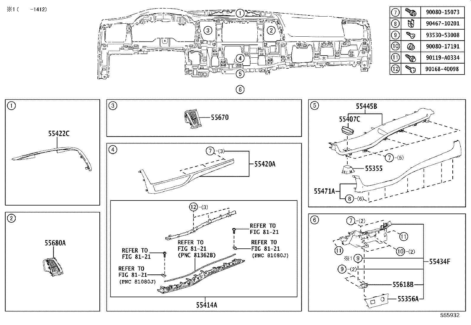 55394-08060 BOLT, INSTRUMENT PANEL product image