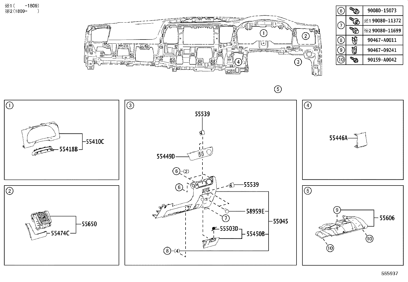 55394-08060 BOLT, INSTRUMENT PANEL product image