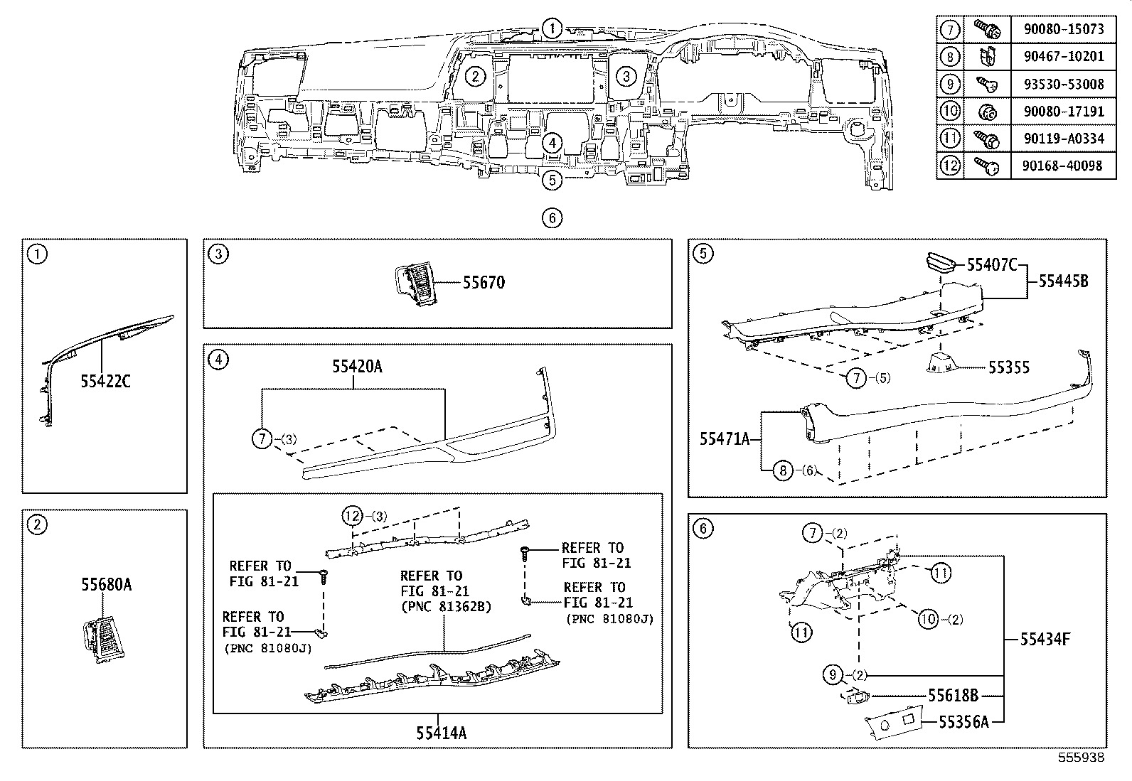 55394-08060 BOLT, INSTRUMENT PANEL product image