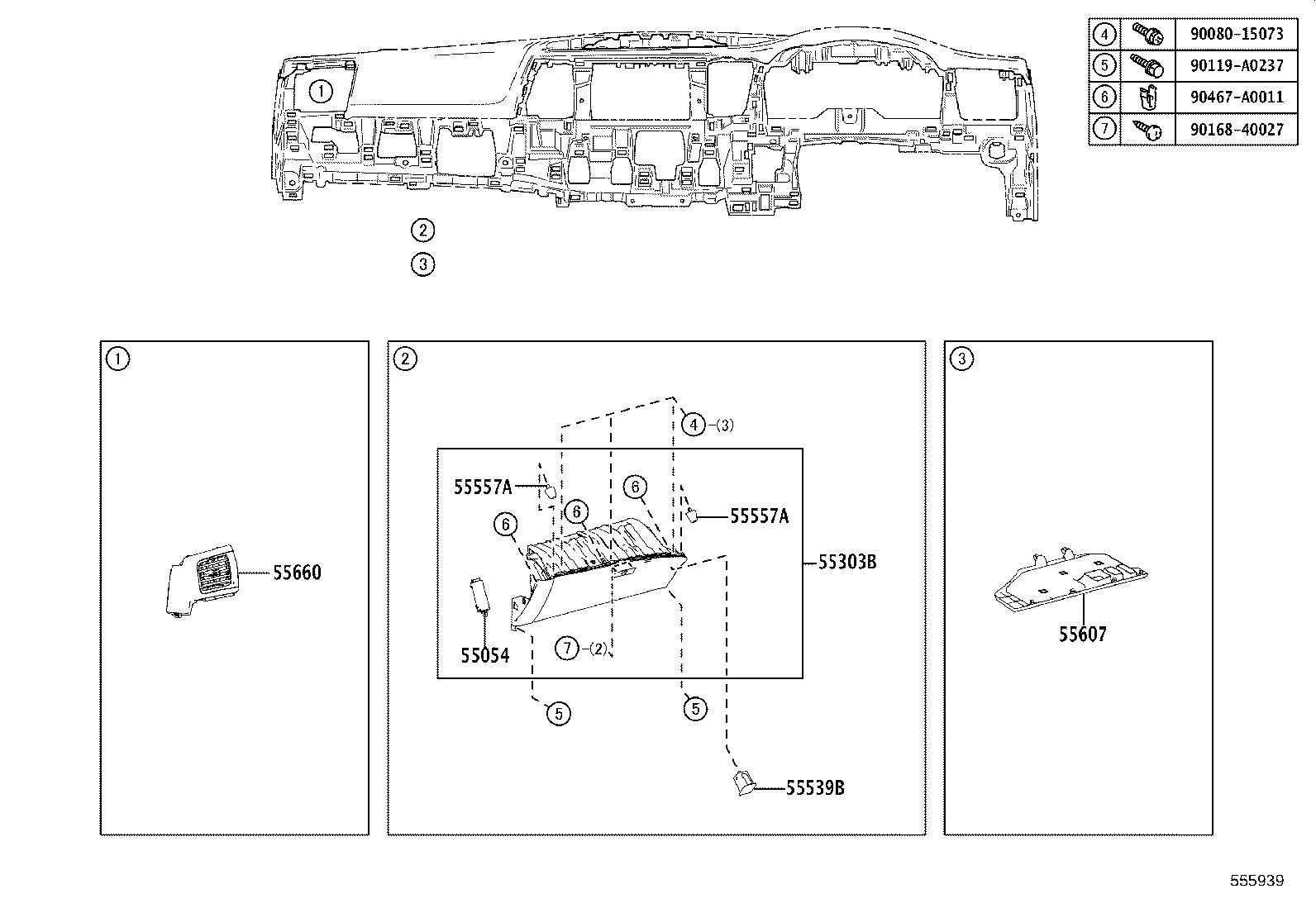 55394-08060 BOLT, INSTRUMENT PANEL product image