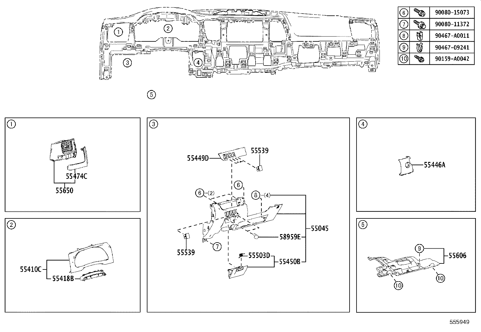 55446-0E030-B0 BASE, SWITCH HOLE, NO.1 product image
