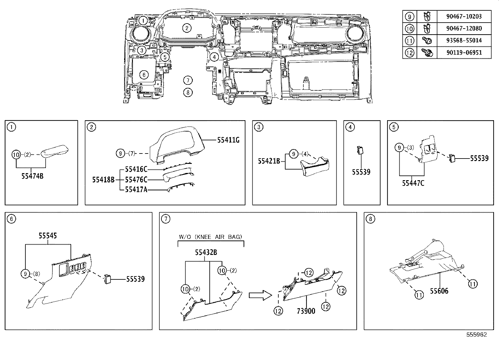 55670-42100 REGISTER ASSY, INSTRUMENT PANEL, NO.3 product image