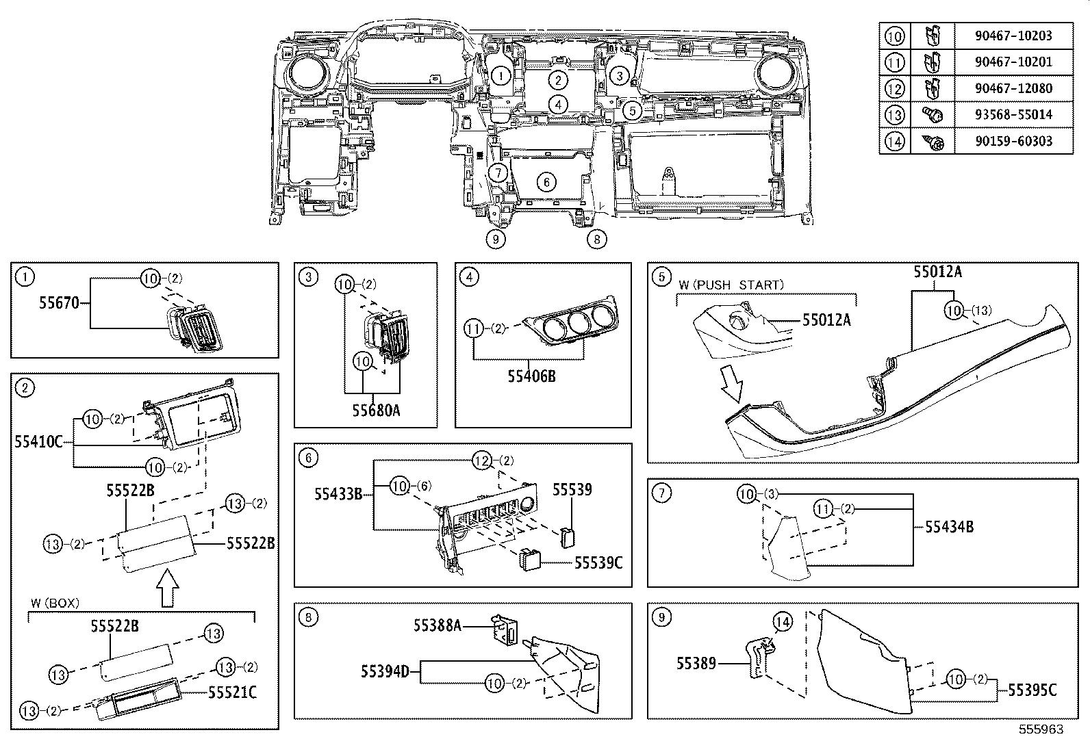 55670-42100 REGISTER ASSY, INSTRUMENT PANEL, NO.3 product image