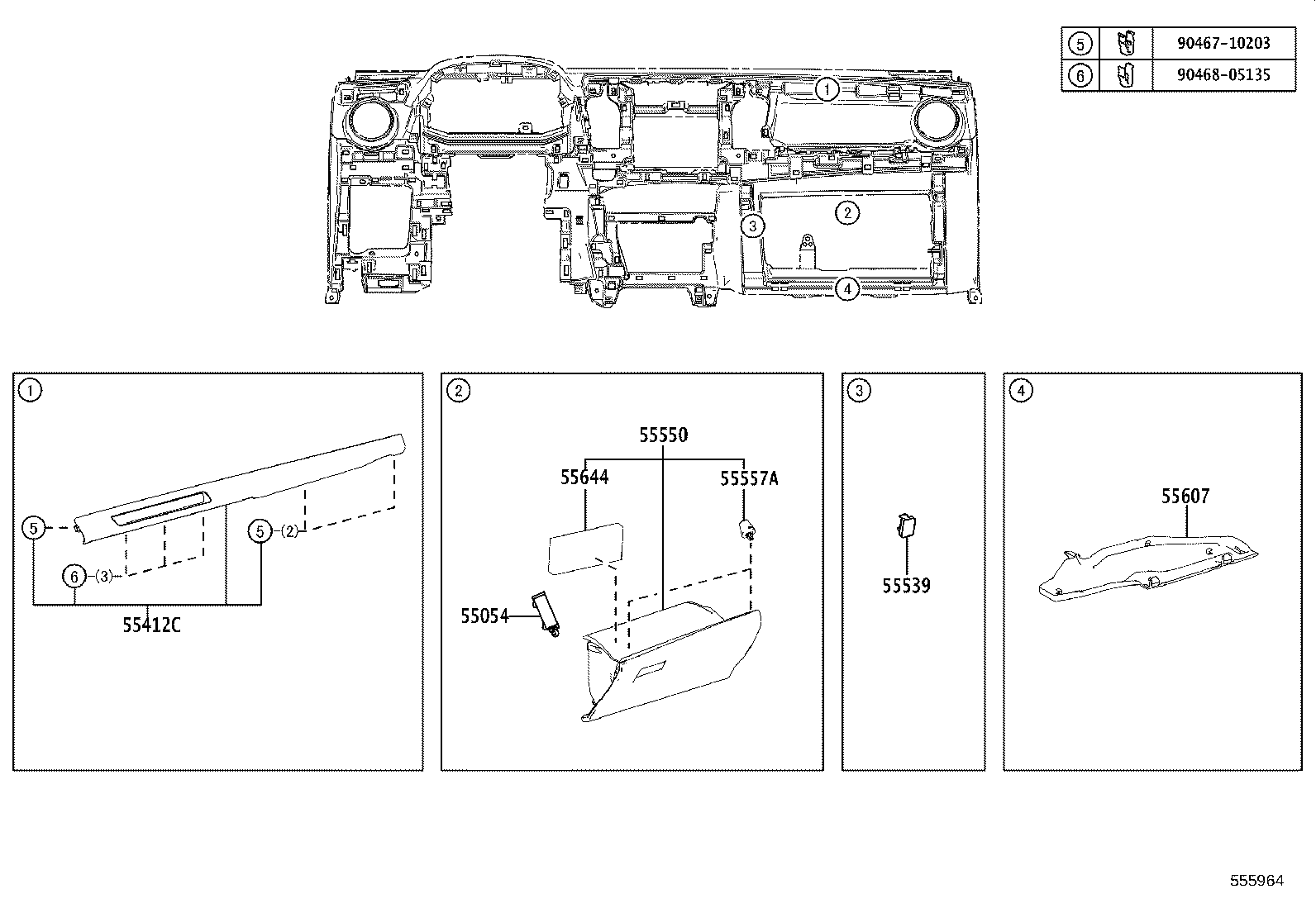 55670-42100 REGISTER ASSY, INSTRUMENT PANEL, NO.3 product image