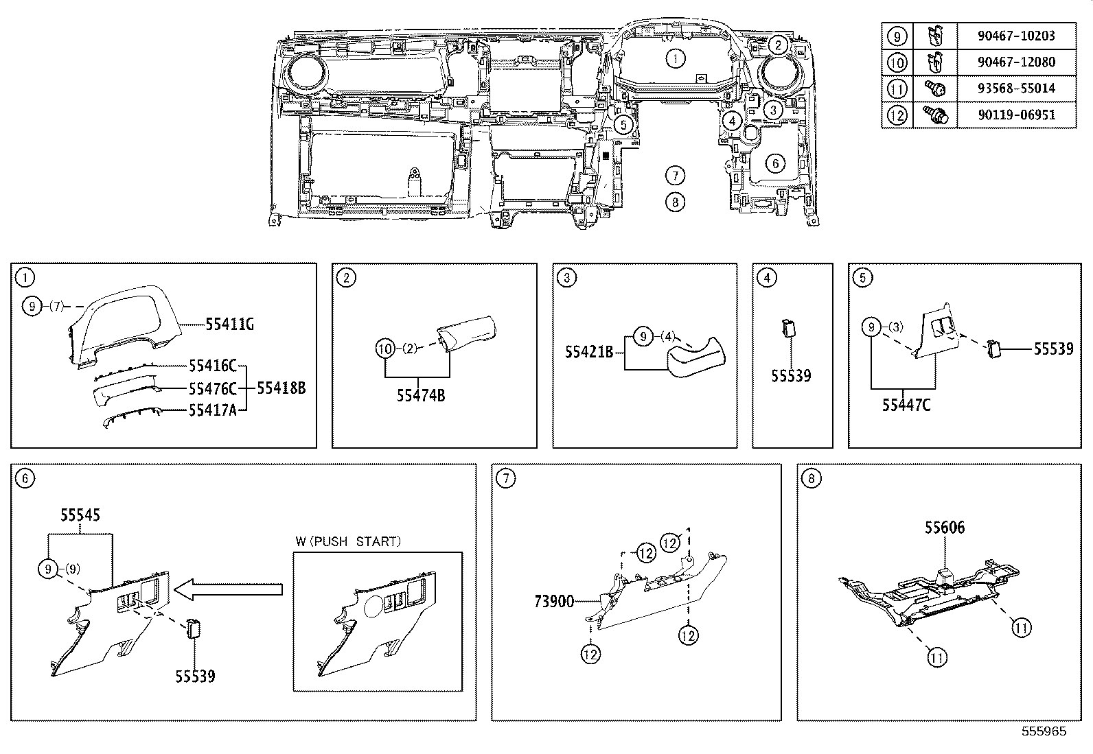 55670-42100 REGISTER ASSY, INSTRUMENT PANEL, NO.3 product image