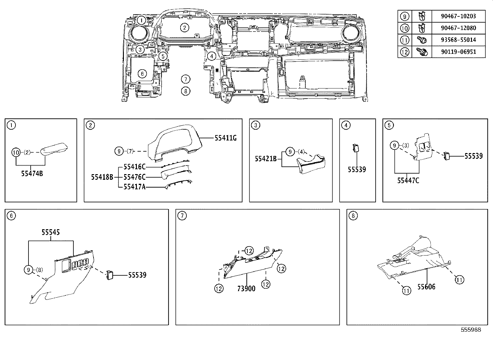 55330-42250 REINFORCEMENT, INSTRUMENT PANEL product image